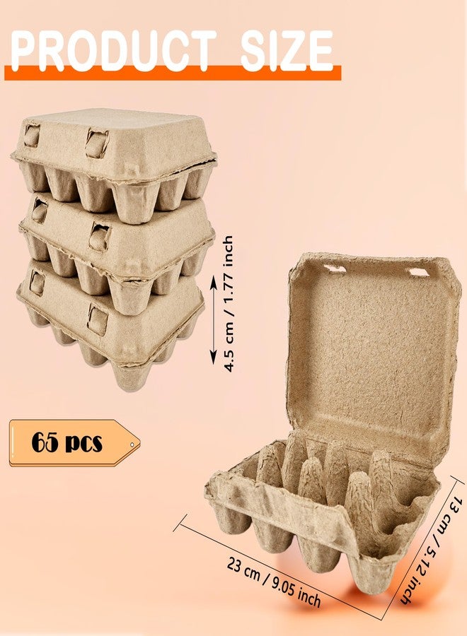 Conagel 65 Pcs Quail Egg Cartons Paper Pulp Dozen Eggs Container Reusable Blank Cardboard Quail Egg Storage Tray for Home Kitchen Refrigerator Farmhouse, 3 x 4 Style - Image 2